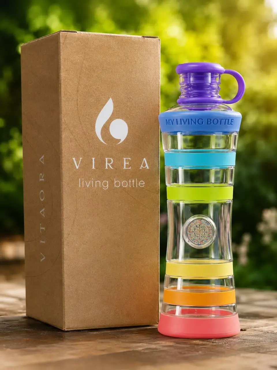 VIREA Living Bottle con la sua confezione regalo